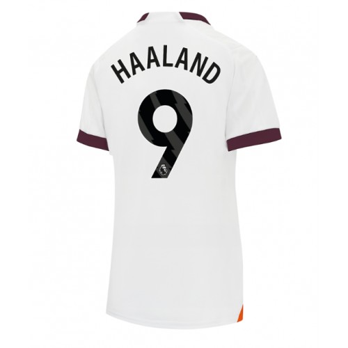 Dámy Fotbalový dres Manchester City Erling Haaland #9 2023-24 Venkovní Krátký Rukáv